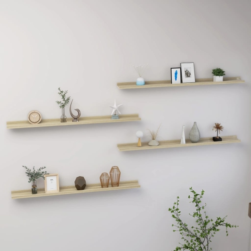 VIDAXL  Wall Shelves 4 PCs Sonoma Oak 39.4"x3.5"x1.2"