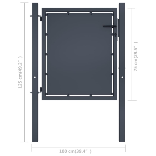 vidaXL Garden Gate Steel 39.4"x29.5" Anthracite