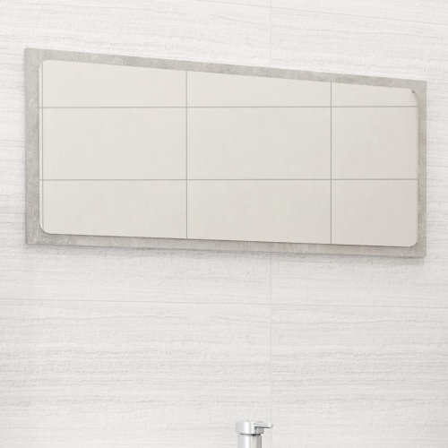 VIDAXL  Bathroom Mirror Concrete Gray 31.5"x0.6"x14.6" Chipboard