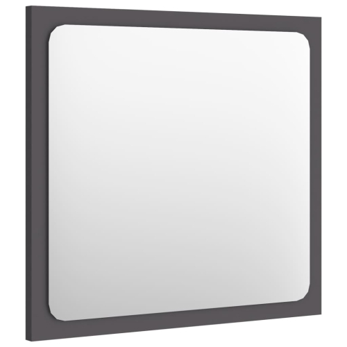 vidaXL Bathroom Mirror Gray 15.7"x0.6"x14.6" Chipboard
