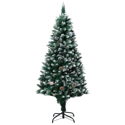 VIDAXL  Artificial Christmas Tree With Pine Cones And Snow 59.1" In White