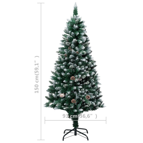 vidaXL Artificial Christmas Tree with Pine Cones and White Snow 59.1"
