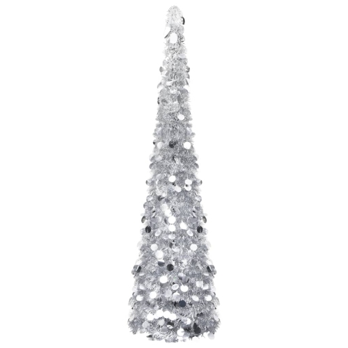 VIDAXL  Pop-Up Artificial Christmas Tree 59.1" Pet In Silver