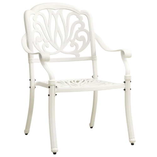 vidaXL Patio Chairs 2 pcs Cast Aluminum White