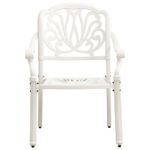 vidaXL Patio Chairs 2 pcs Cast Aluminum White