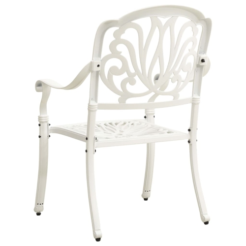 vidaXL Patio Chairs 2 pcs Cast Aluminum White