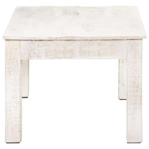 Table basse VidaXL en bois de manguier massif, 43.3 x 23,6 x 17,7 po, blanc