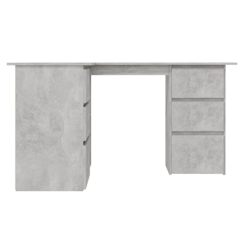 vidaXL Corner Desk Concrete Gray 57.1"x39.4"x29.9" Chipboard