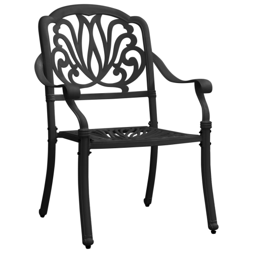 vidaXL Patio Chairs 2 pcs Cast Aluminum Black