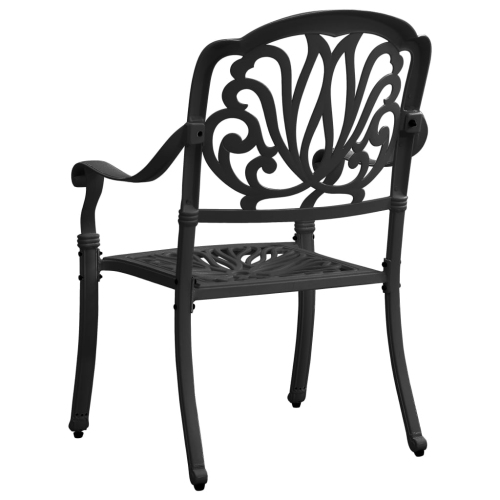 vidaXL Patio Chairs 2 pcs Cast Aluminum Black