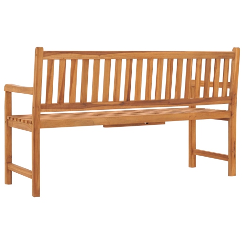 vidaXL 3-Seater Patio Bench with Table 59.1" Solid Teak Wood