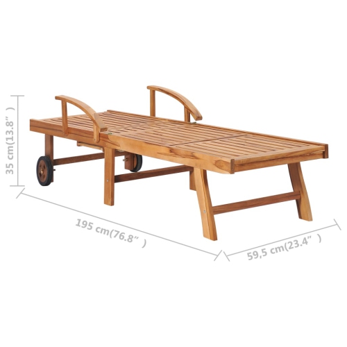 vidaXL Sun Loungers 2 pcs Solid Teak Wood