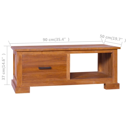 vidaXL TV Cabinet 35.4"x19.7"x14.6" Solid Teak Wood