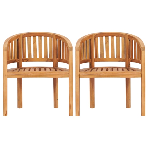 vidaXL Banana Chairs 2 pcs Solid Teak Wood