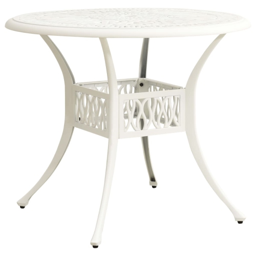 VIDAXL  Patio Table White 35.4"x35.4"x29.1" Cast Aluminum