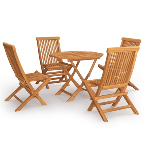 VIDAXL  5 Piece Patio Dining Set Solid Teak Wood