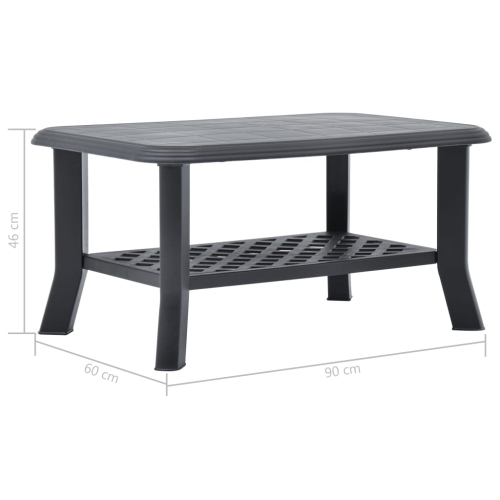 vidaXL Coffee Table Anthracite 35.4"x23.6"x18.1" Plastic