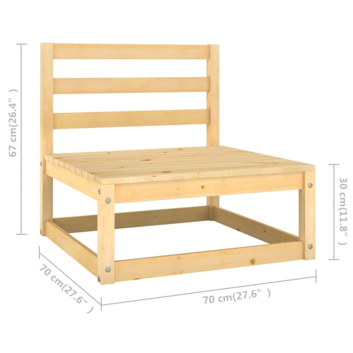 Ensemble de patio de 8 pièces avec coussins en bois massif Pinewood vidaXL
