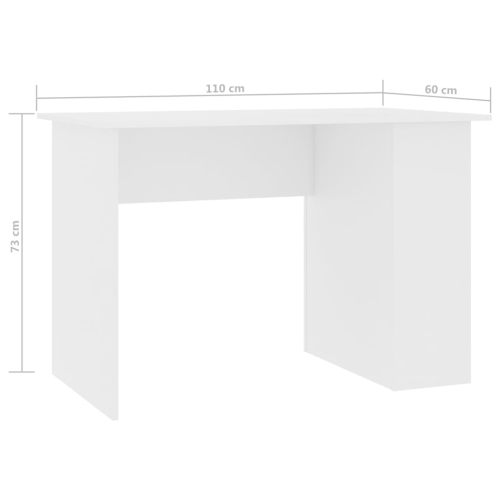 vidaXL Desk White 43.3"x23.6"x28.7" Chipboard