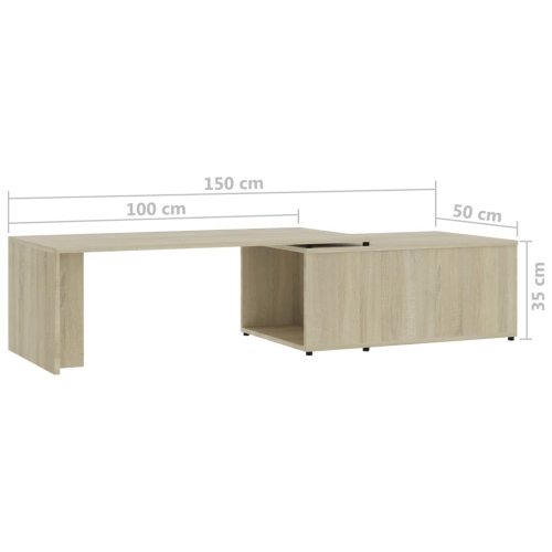 vidaXL Coffee Table Sonoma Oak 59.1"x19.7"x13.8" Chipboard