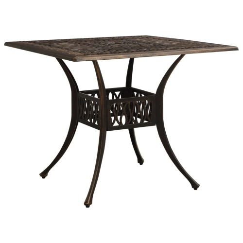 VIDAXL  Patio Table Bronze 35.4"x35.4"x28.7" Cast Aluminum