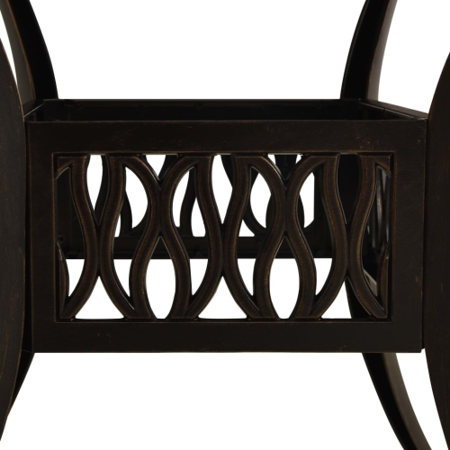 vidaXL Patio Table Bronze 35.4"x35.4"x28.7" Cast Aluminum