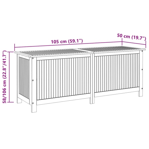 vidaXL Patio Storage Box 59"x19.6"x22.8" Solid Acacia Wood
