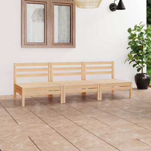 Ensemble patio de 3 pièces en bois massif Pinewood vidaXL