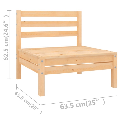 Ensemble patio de 3 pièces en bois massif Pinewood vidaXL