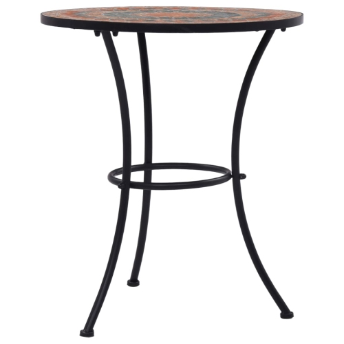 Table bistro à motif de mosaïque orange/gris de 23.6 po en céramique VidaXL