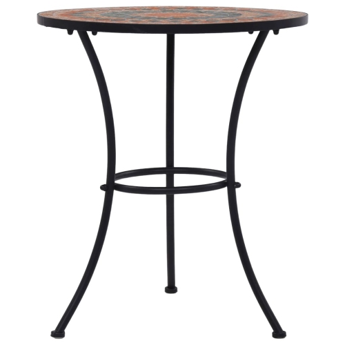 Table bistro à motif de mosaïque orange/gris de 23.6 po en céramique VidaXL