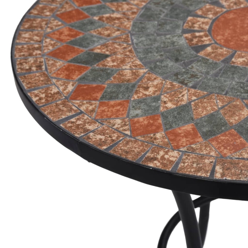 Table bistro à motif de mosaïque orange/gris de 23.6 po en céramique VidaXL
