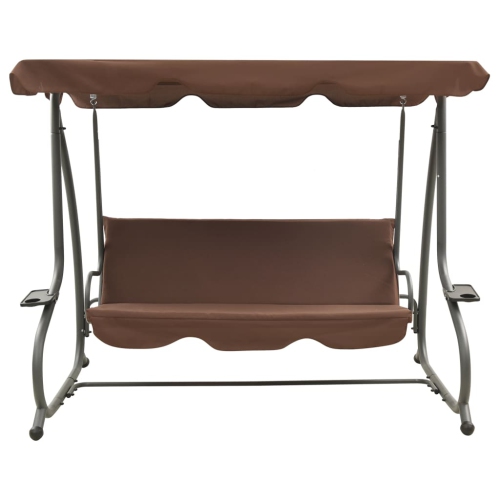 vidaXL Outdoor Swing Bench with Canopy Coffee