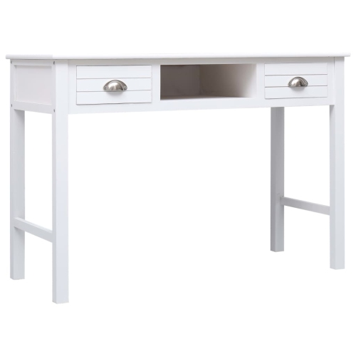 Bureau de travail blanc vidaXL de 43.3 x 17,7 x 29,9 po en bois