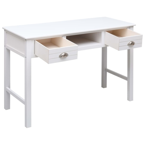 Bureau de travail blanc vidaXL de 43.3 x 17,7 x 29,9 po en bois