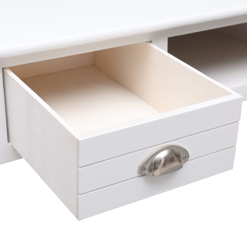 Bureau de travail blanc vidaXL de 43.3 x 17,7 x 29,9 po en bois
