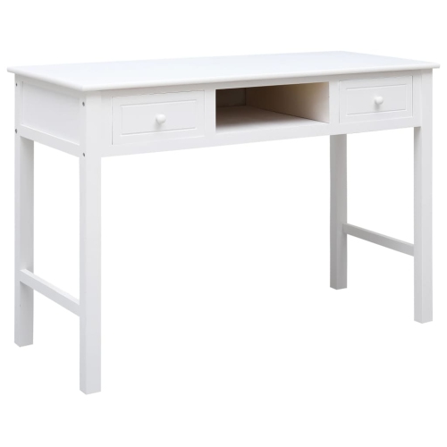 Bureau de travail blanc vidaXL de 43.3 x 17,7 x 29,9 po en bois