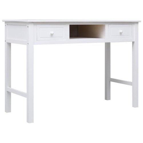 Bureau de travail blanc vidaXL de 43.3 x 17,7 x 29,9 po en bois