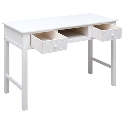 Bureau de travail blanc vidaXL de 43.3 x 17,7 x 29,9 po en bois