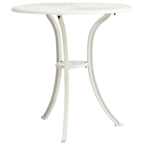 vidaXL Patio Table White 24.4"x24.4"x25.6" Cast Aluminum