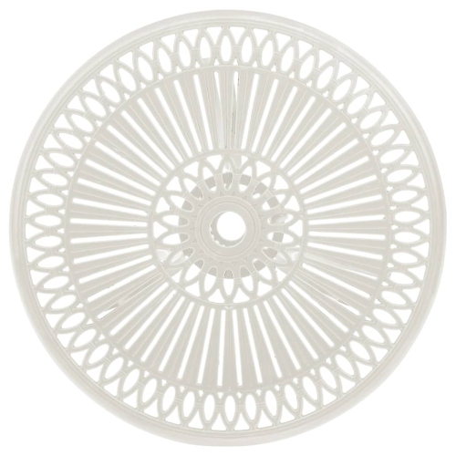 vidaXL Patio Table White 24.4"x24.4"x25.6" Cast Aluminum