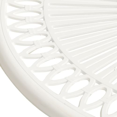 vidaXL Patio Table White 24.4"x24.4"x25.6" Cast Aluminum