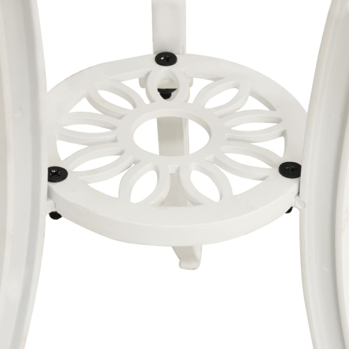 vidaXL Patio Table White 24.4"x24.4"x25.6" Cast Aluminum