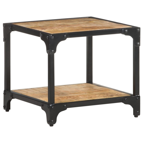 vidaXL Coffee Table 15.7"x15.7"x14.2" Solid Rough Mango Wood