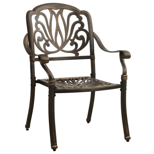 vidaXL Patio Chairs 2 pcs Cast Aluminum Bronze