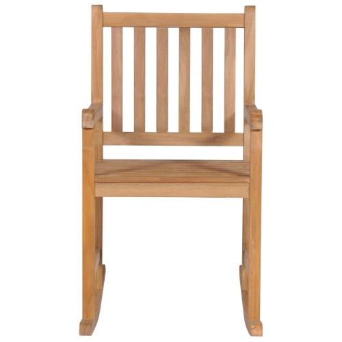 vidaXL Rocking Chair with Gray Cushion Solid Teak Wood