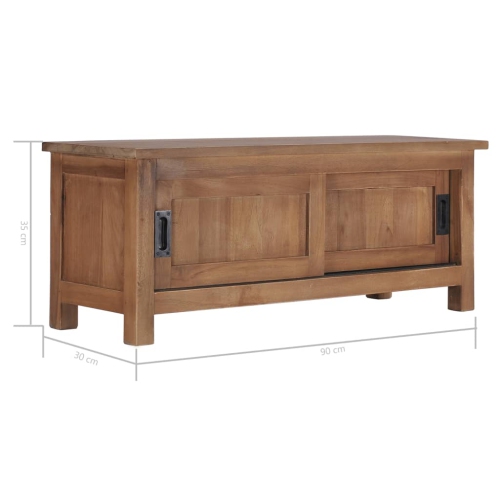 vidaXL TV Cabinet 35.4"x11.8"x13.8" Solid Teak Wood