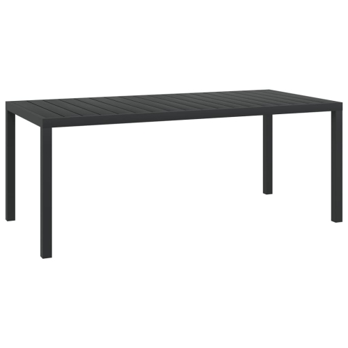 VIDAXL  Patio Table Black 72.8"x35.4"x29.1" Aluminium And Wpc