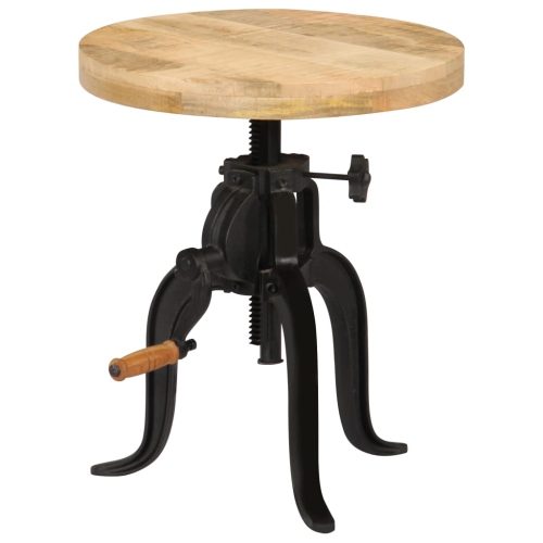 vidaXL Side Table 17.7"x Solid Mango Wood and Cast Iron