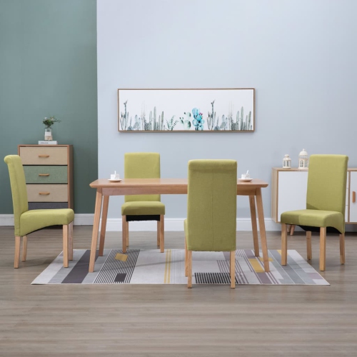 VIDAXL  Dining Chairs 4 PCs Green Fabric